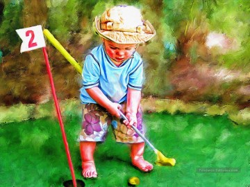  golf Art - Petit golfeur